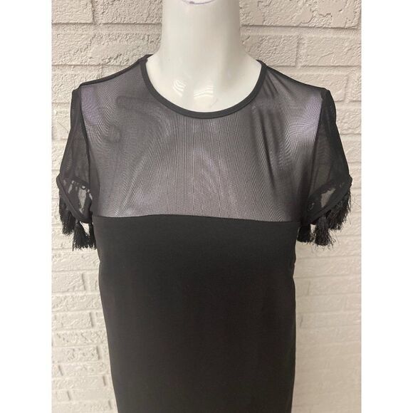 Lulu’s Black Tassel Short Sleeve Mini Dress Size XS - Picture 7 of 11